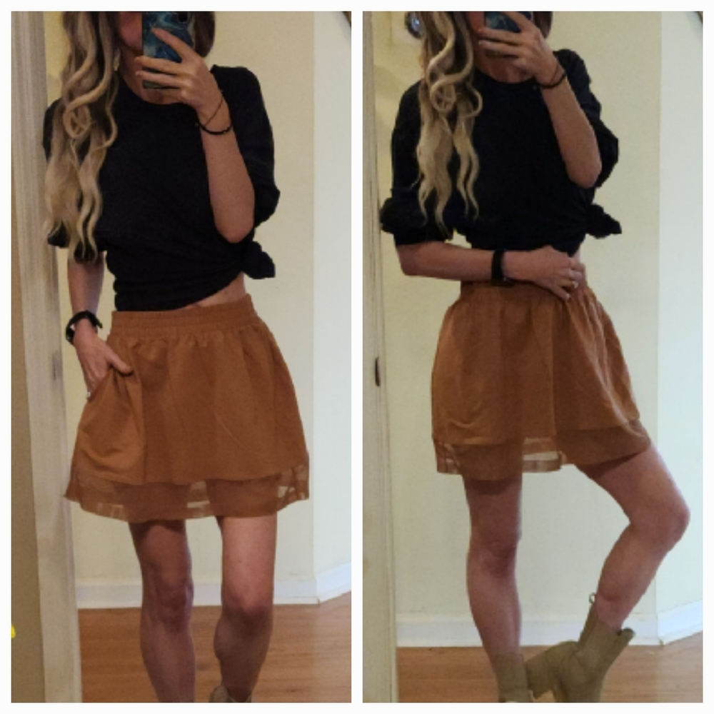 Free People Norma Kamali Flared Boyfriend Mesh Mini Skirt - Picture 1 of 3